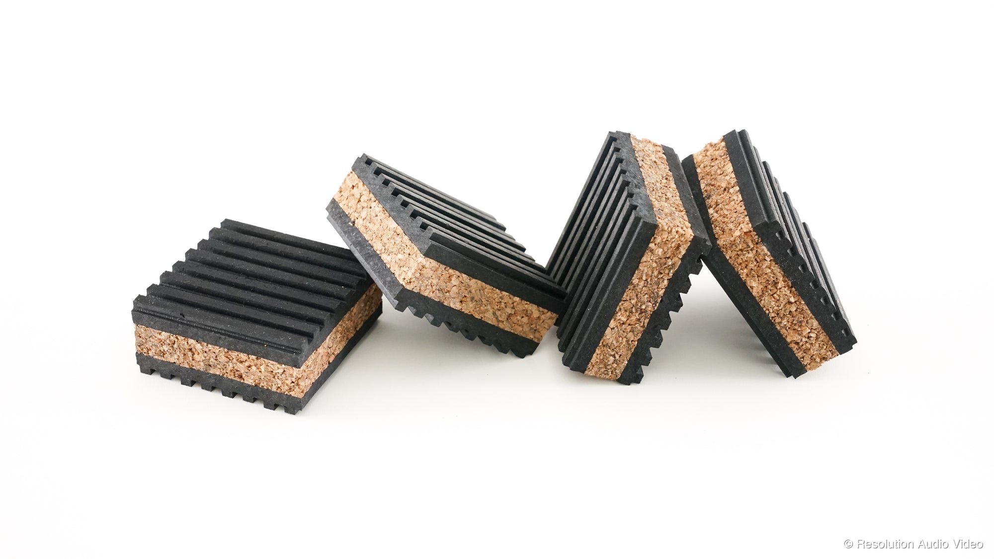 Tuneful Turntable Isolation Pads | Cork & Rubber 4 Pack