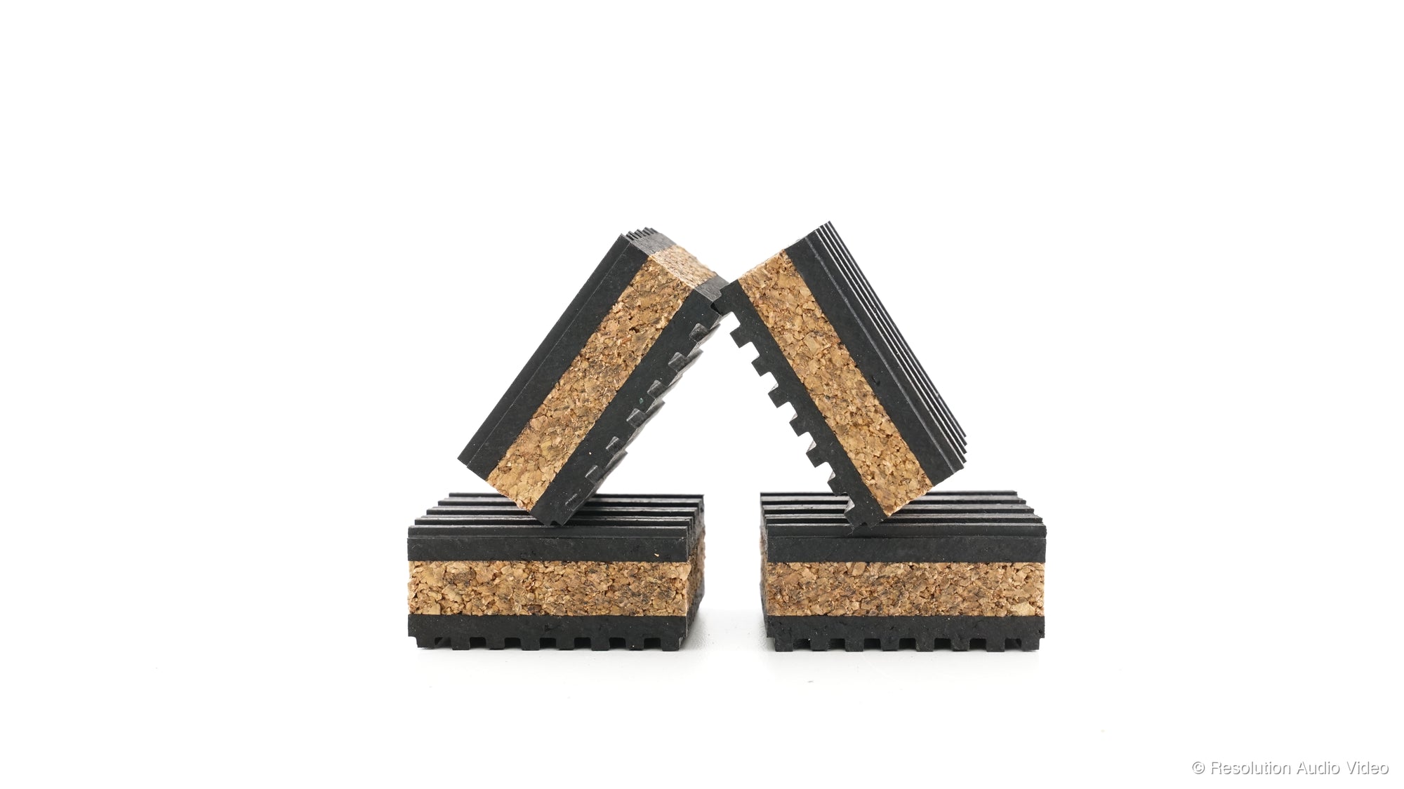 Tuneful Turntable Isolation Pads | Cork & Rubber 4 Pack