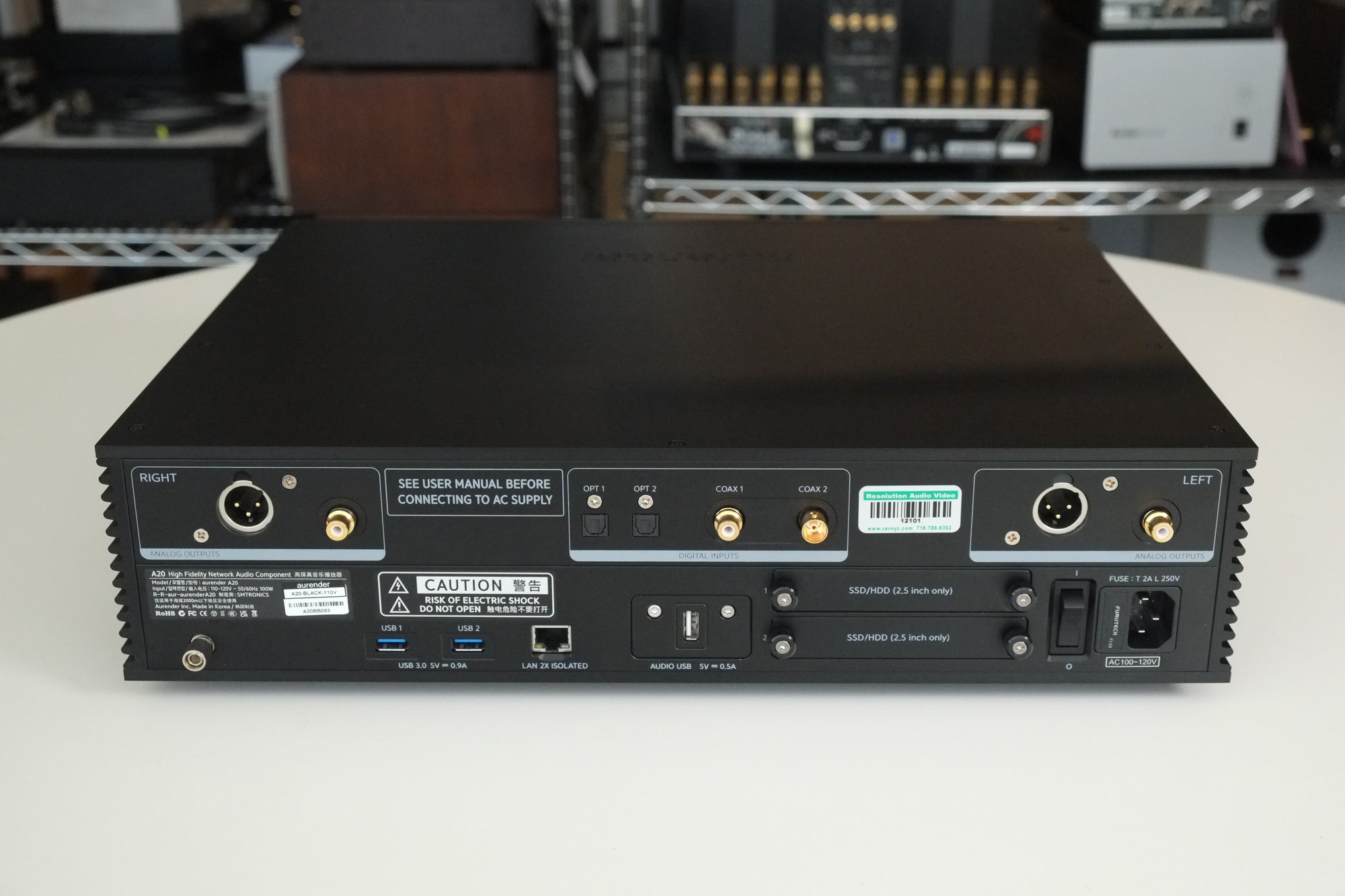 aurender a20 reference music streamer back