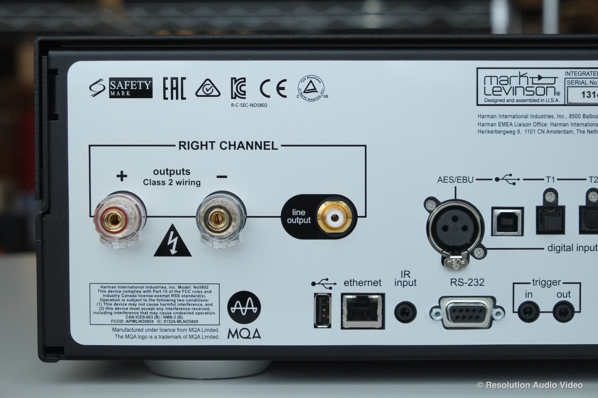 Mark Levinson 5802 Rear Panel 3 Processed