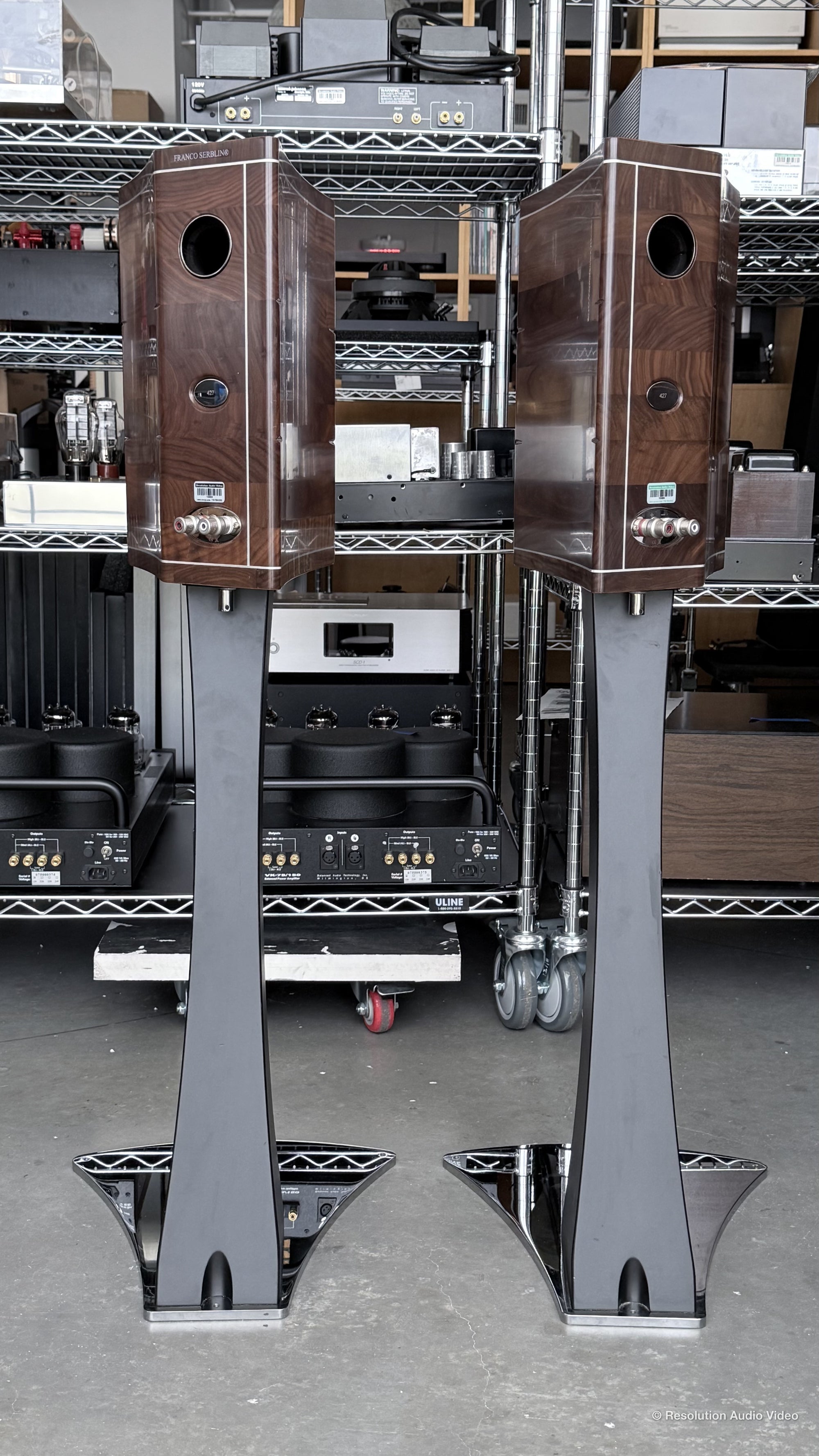 Pre-Owned Franco Serblin Accordo 'Goldberg' Bookshelf Speakers with Stands