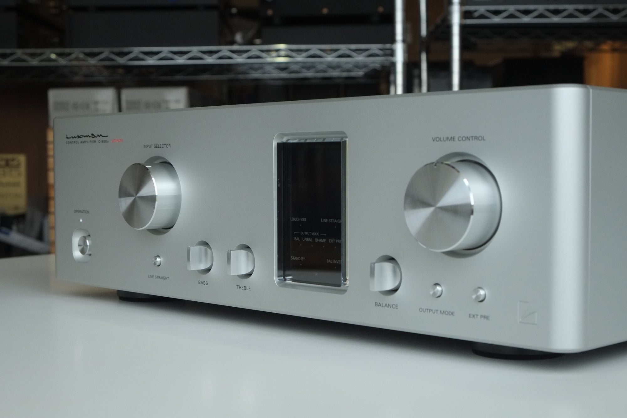 luxman c-900u stereo preamplifier front right angle