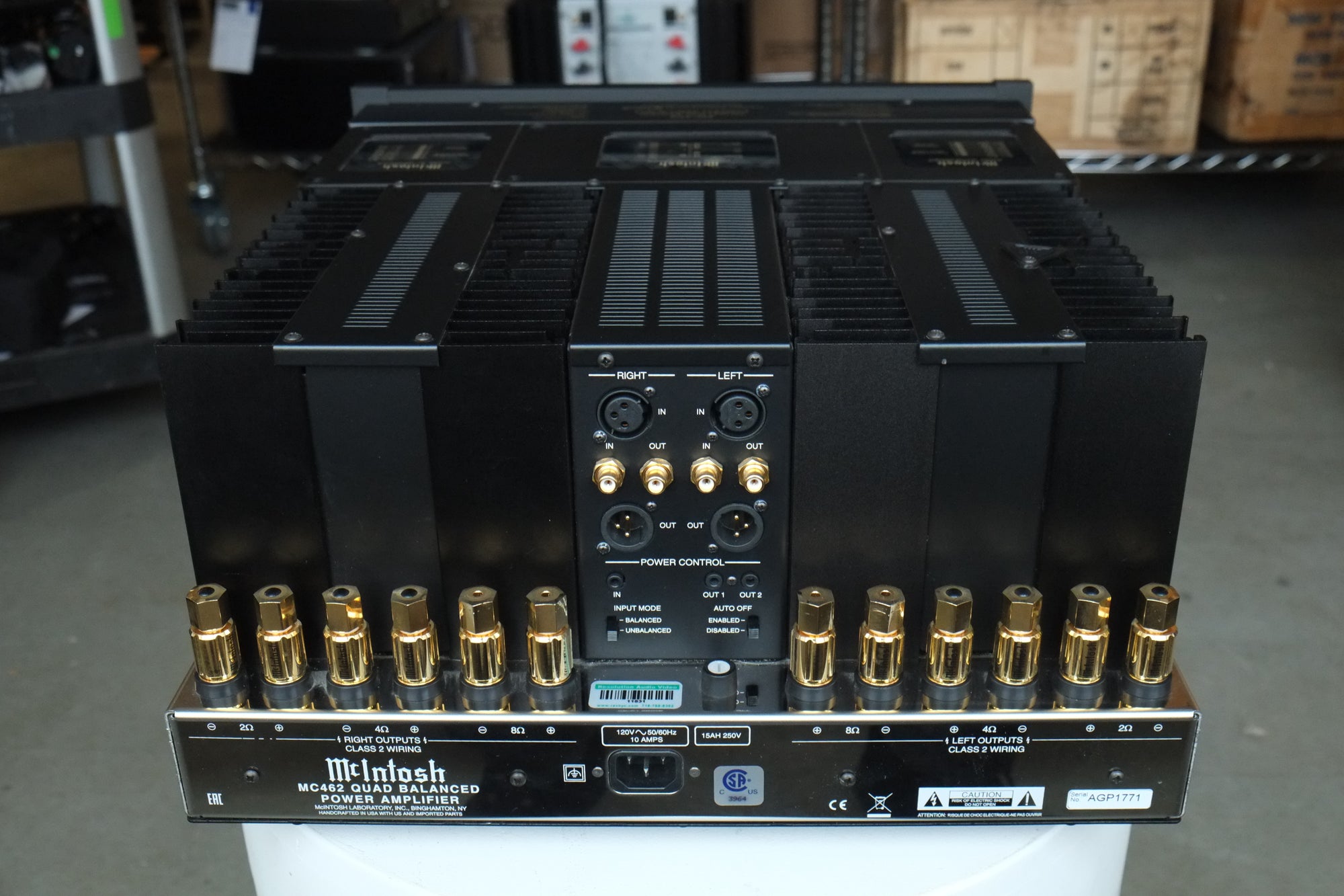 mcintosh mc462 power amlifier back panel