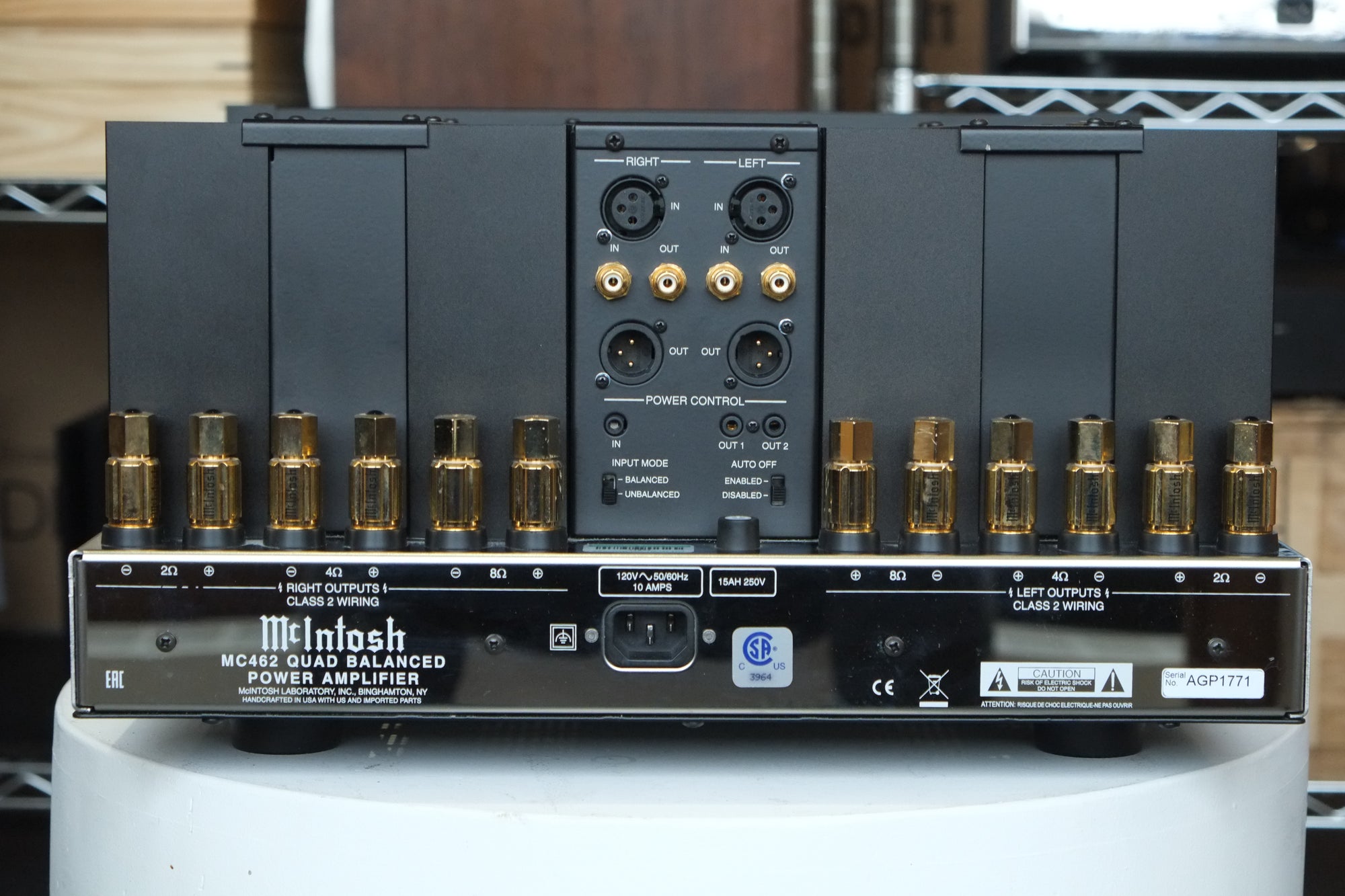 mcintosh mc462 power amplifier back 