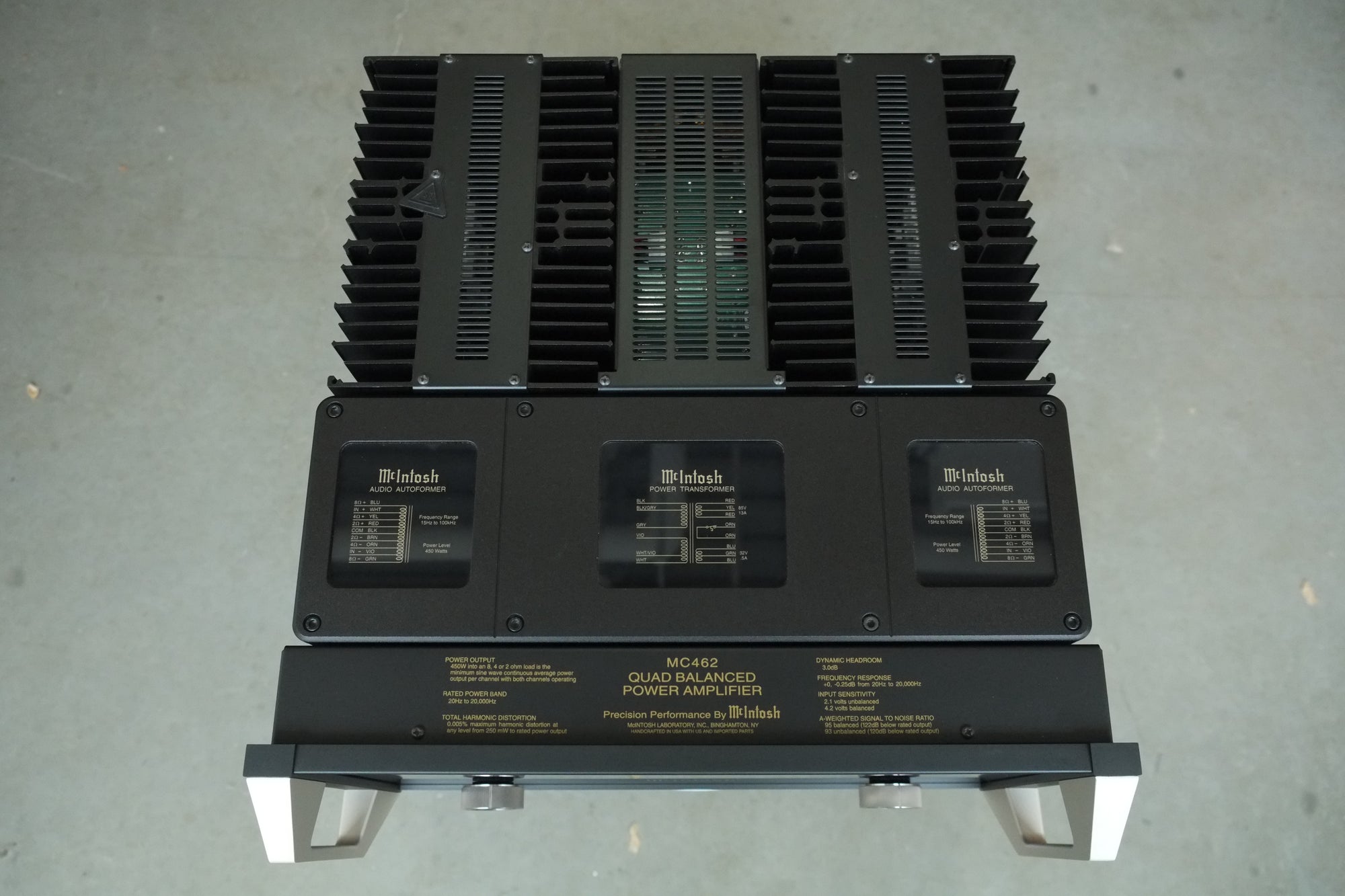 mcintosh mc462 power amplifier top