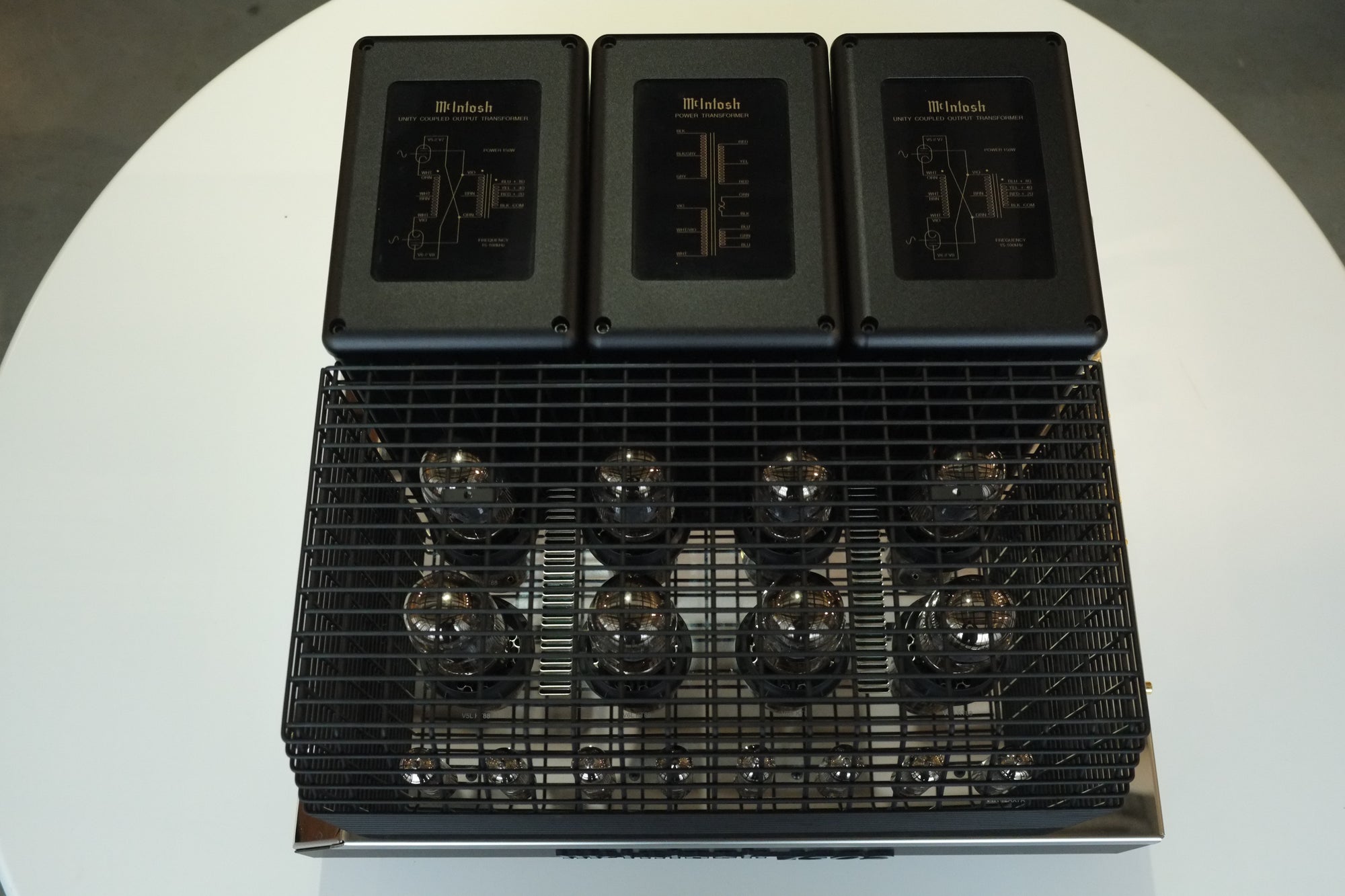 mcintosh mc1502 tube power amplifier top cage
