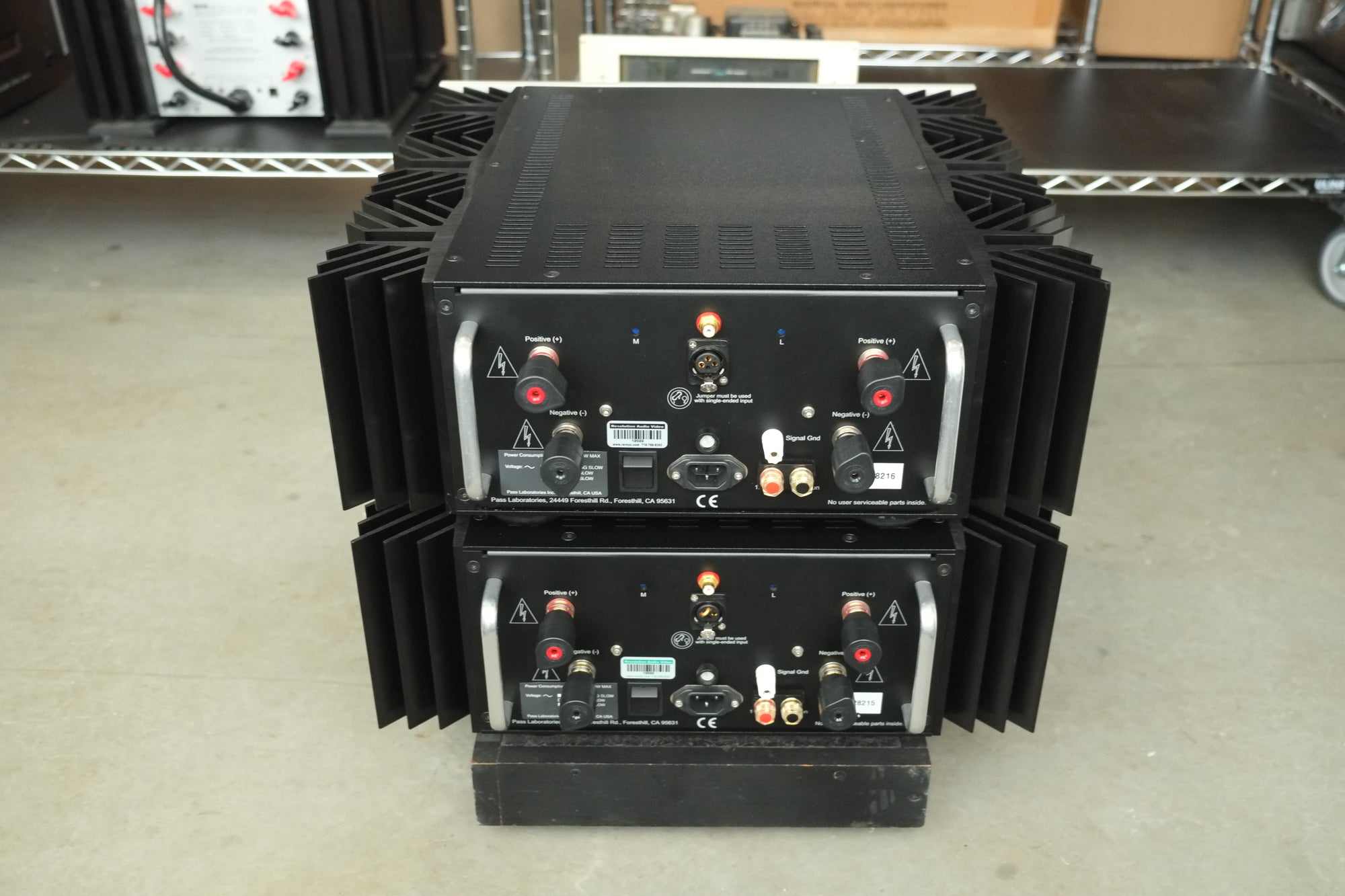 pass labs xa 60.8 monoblock power amplifier back top angle