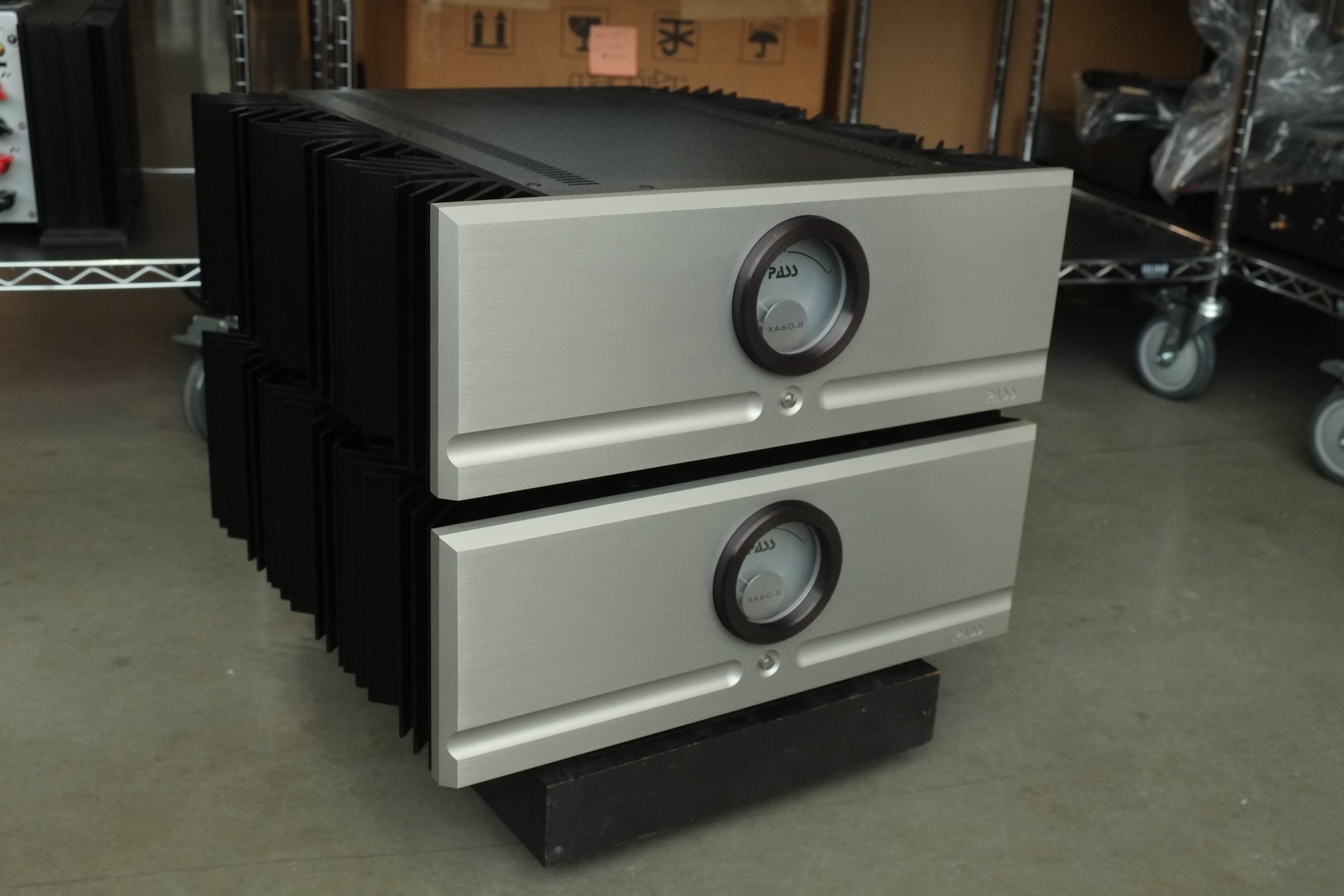 pass labs xa 60.8 monoblock power amplifiers front left angle