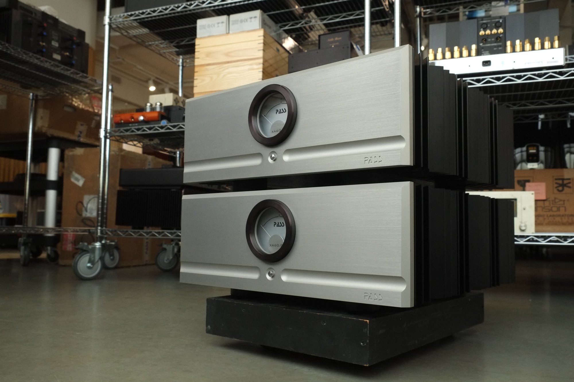 pass labs xa 60.8 monoblock power amplifiers front right angle