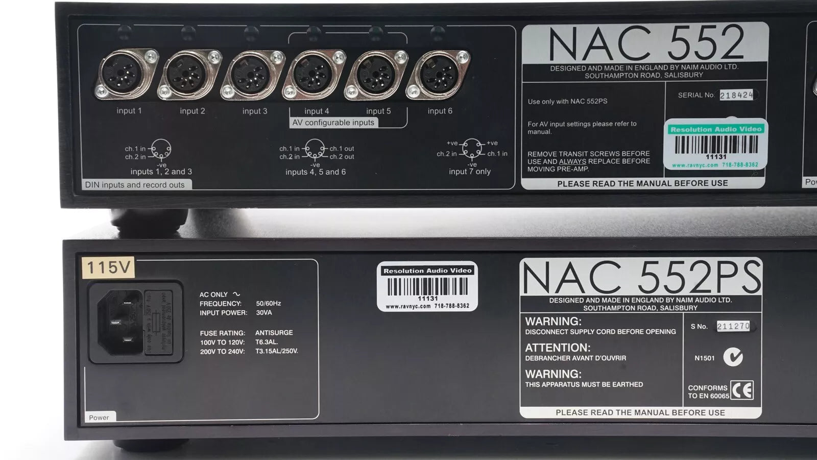 Preowned Naim NAC 552 + 552PS - Preamplifier w PSU Celebrity Owned