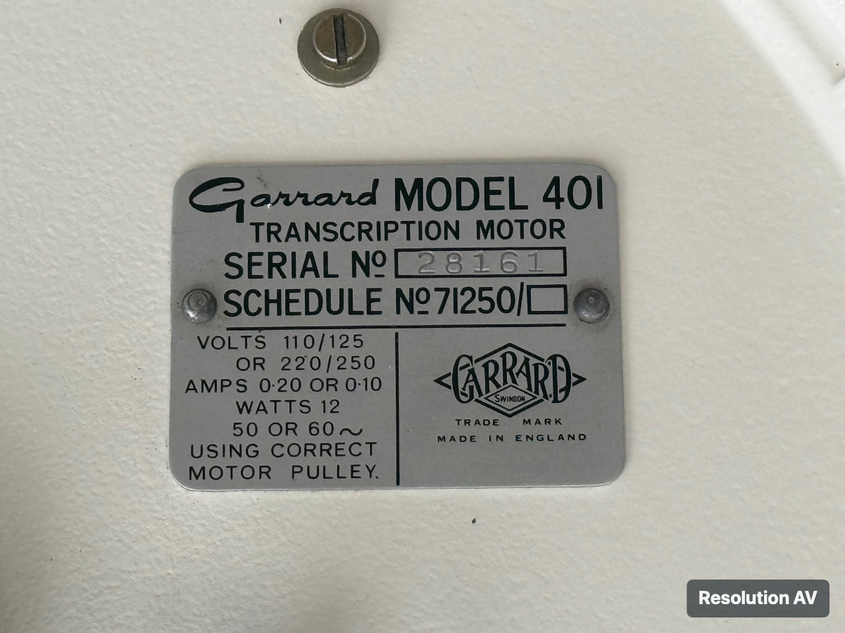 shindo garrard turntable serial plate
