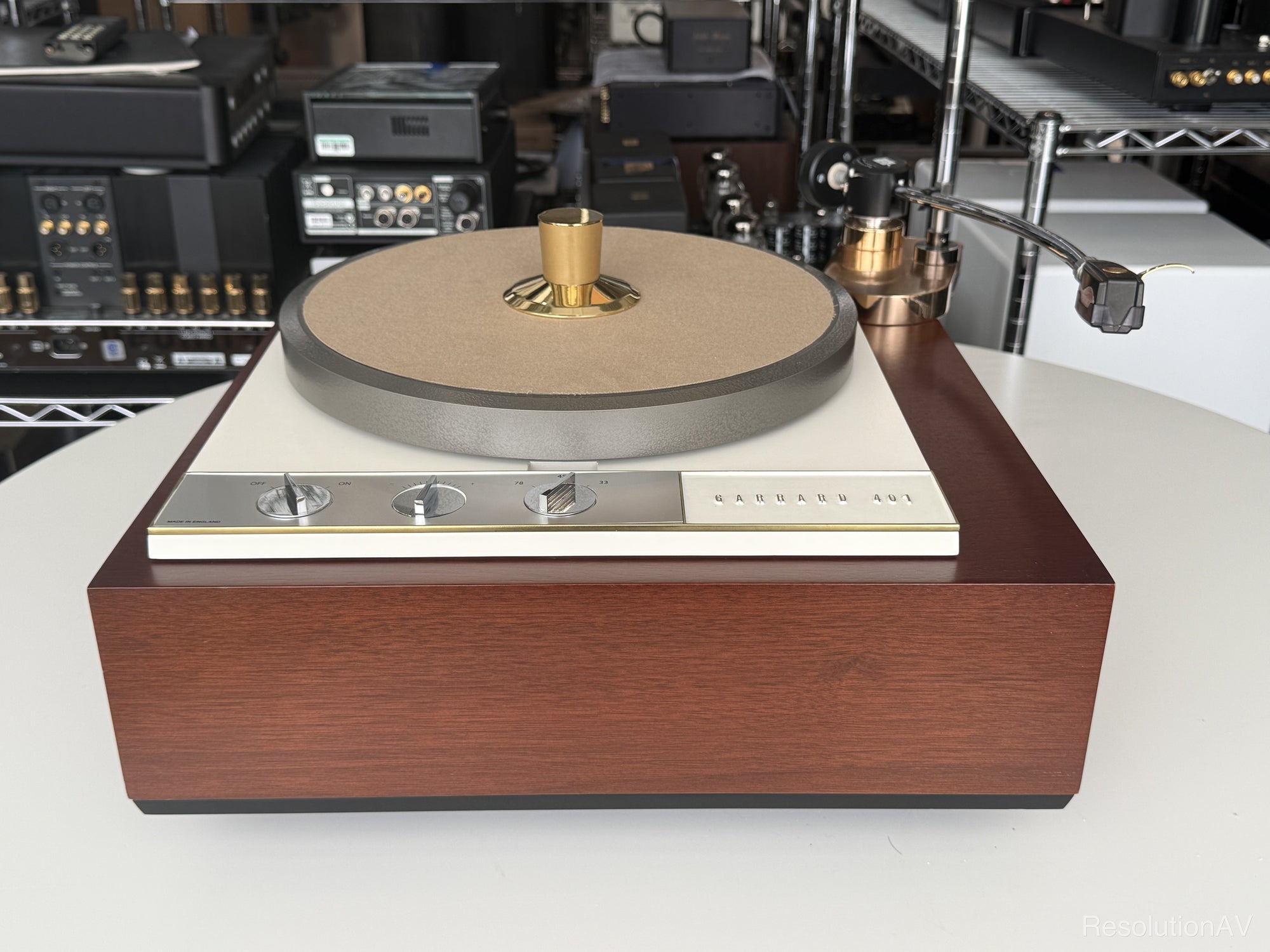 shindo garrard turntable top front angle